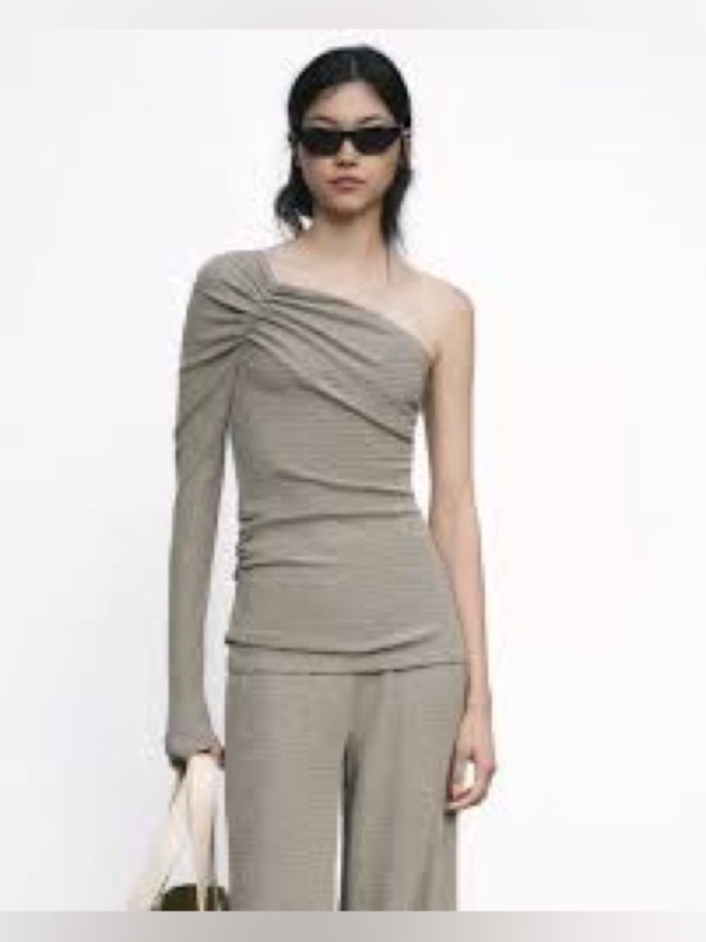 NWT Zara Asymmetric Studded Text Top